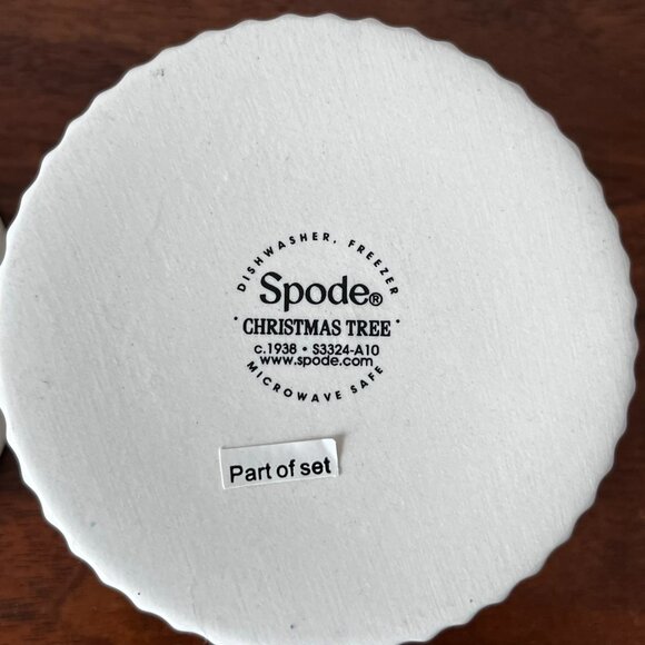 2 Spode Christmas Tree Ramekin Dishes 4-Inch Ribbed Dipping Bowls Holiday Party - Picture 8 of 9